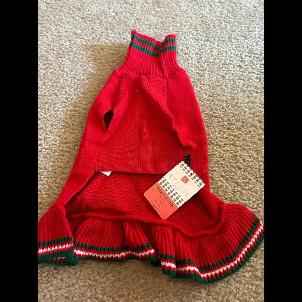 Small breed pet dog sweater red size large